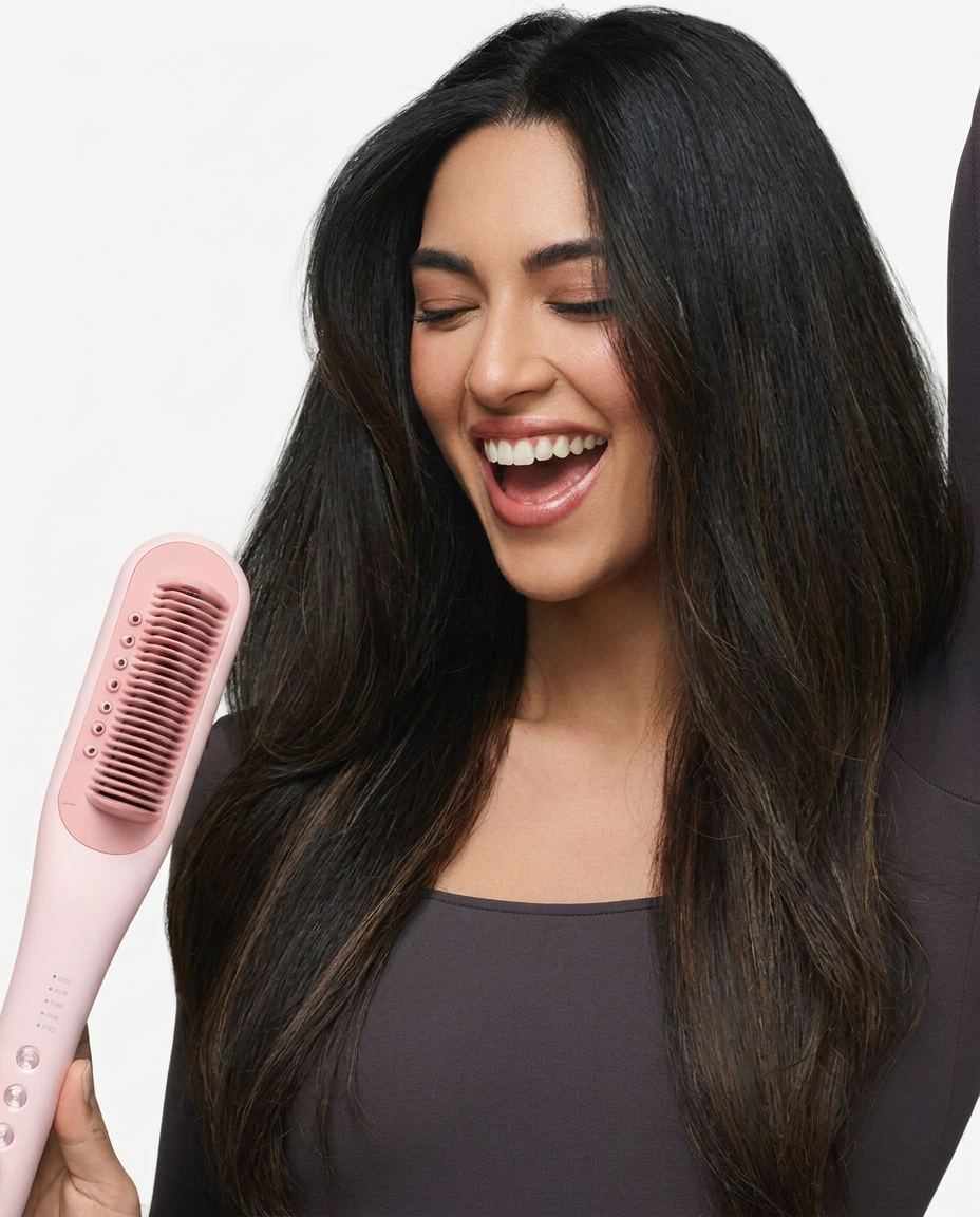 Steam Straightener Brush for Hydrated Hair