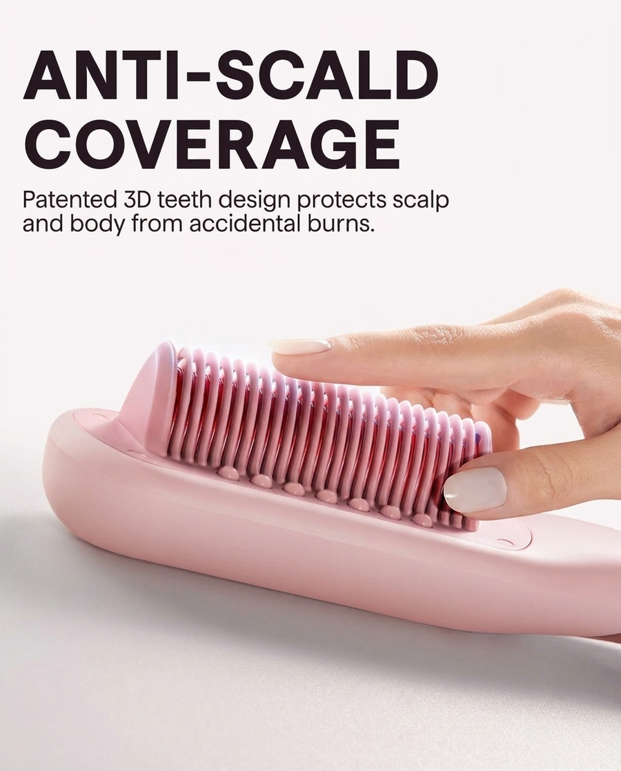Steam Straightener Brush for Hydrated Hair