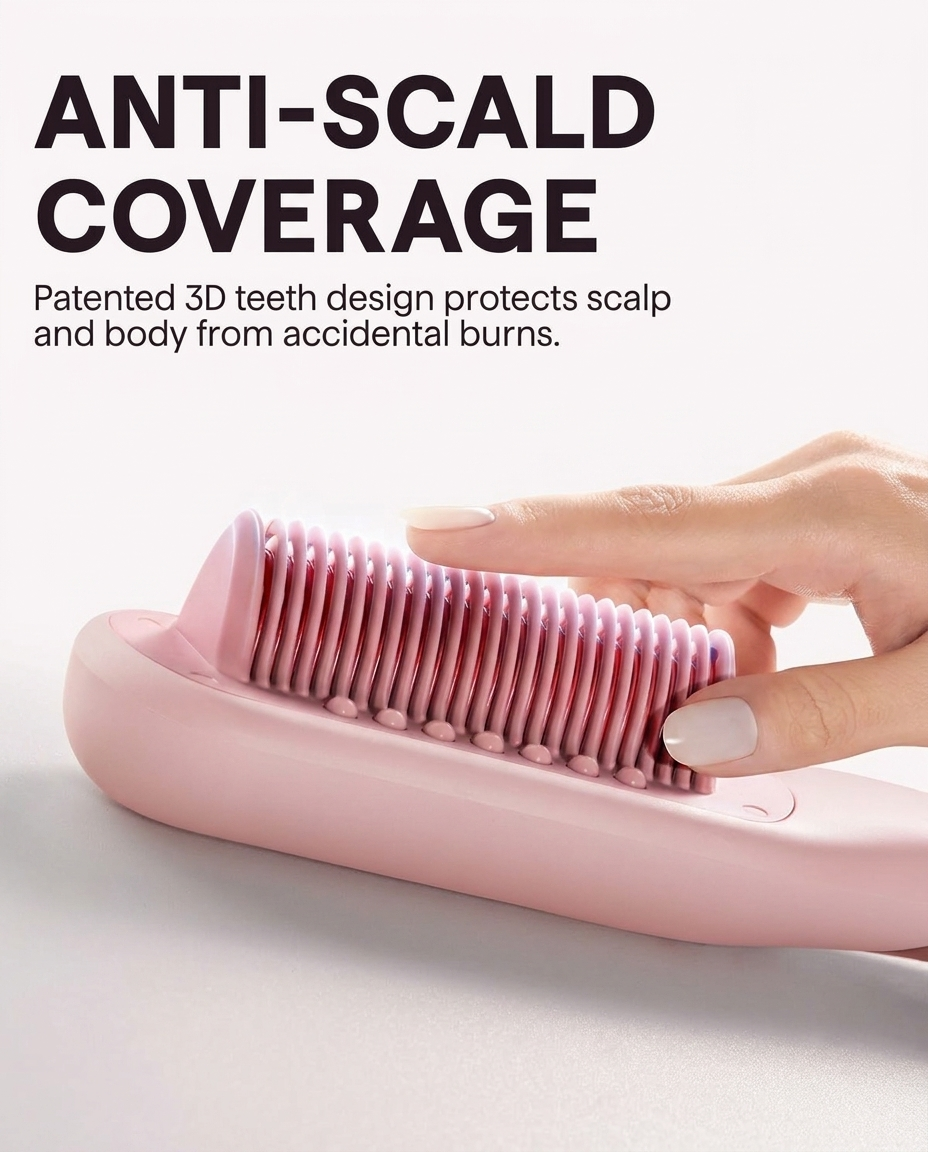 Steam Straightener Brush for Hydrated Hair